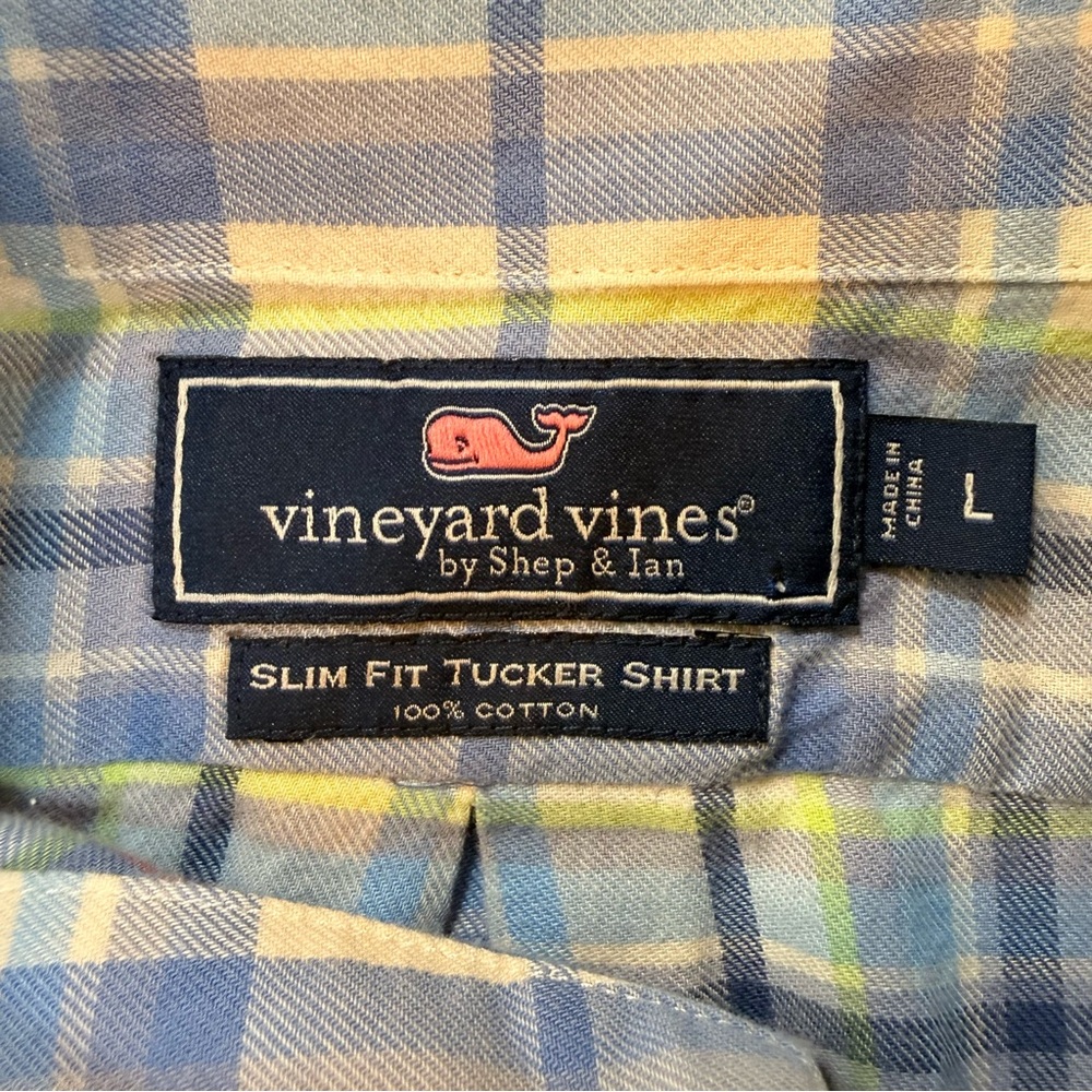 Vineyard Vines Tucker Slim Fit Button-Down L Plaid Preppy Country Club Classic - Picture 5 of 10